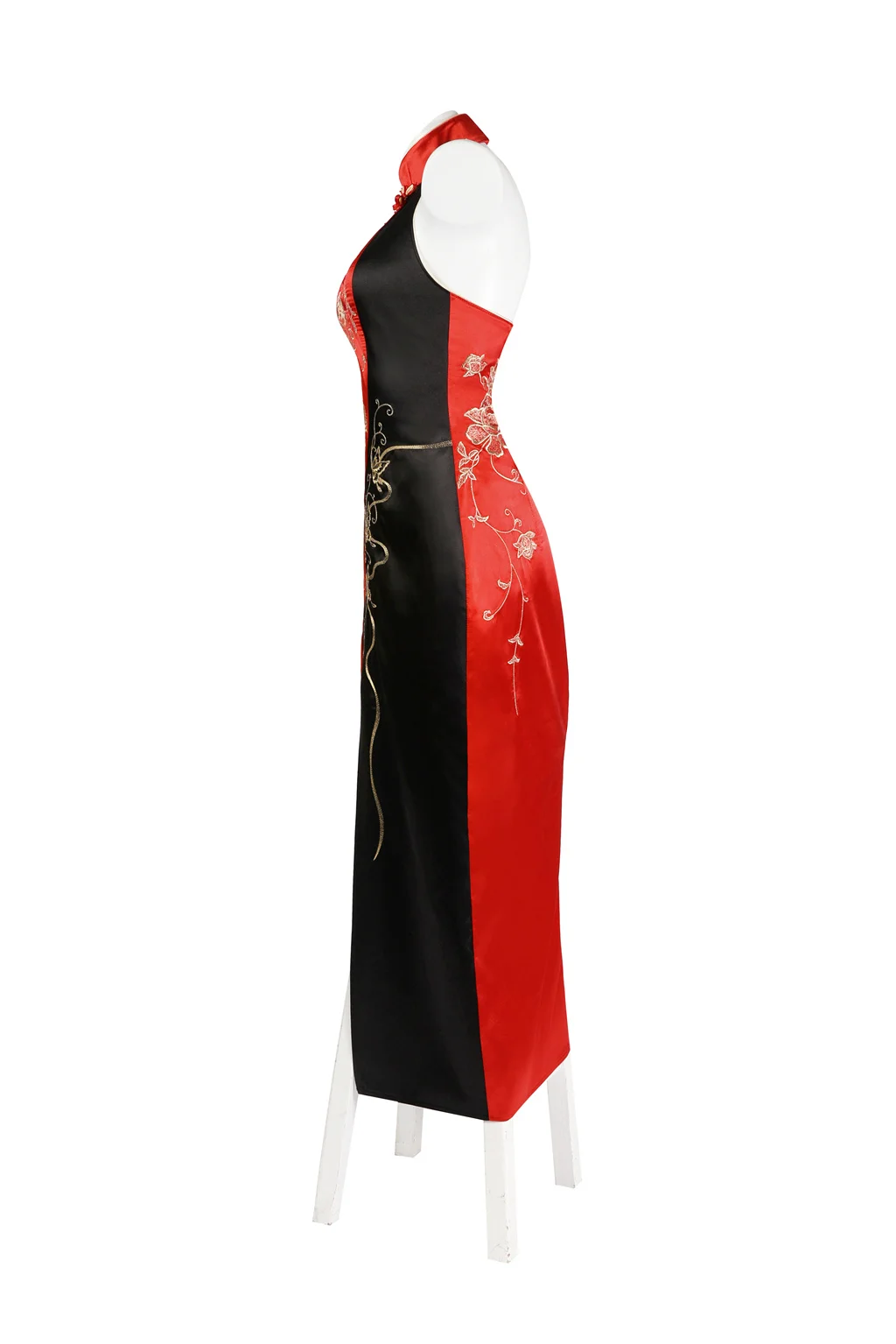 Game RE4 Remake Ada Wong Cosplay Costume Sexy Black Red Embroidered Cheongsam Women Halloween Carnival Disguise Clothes