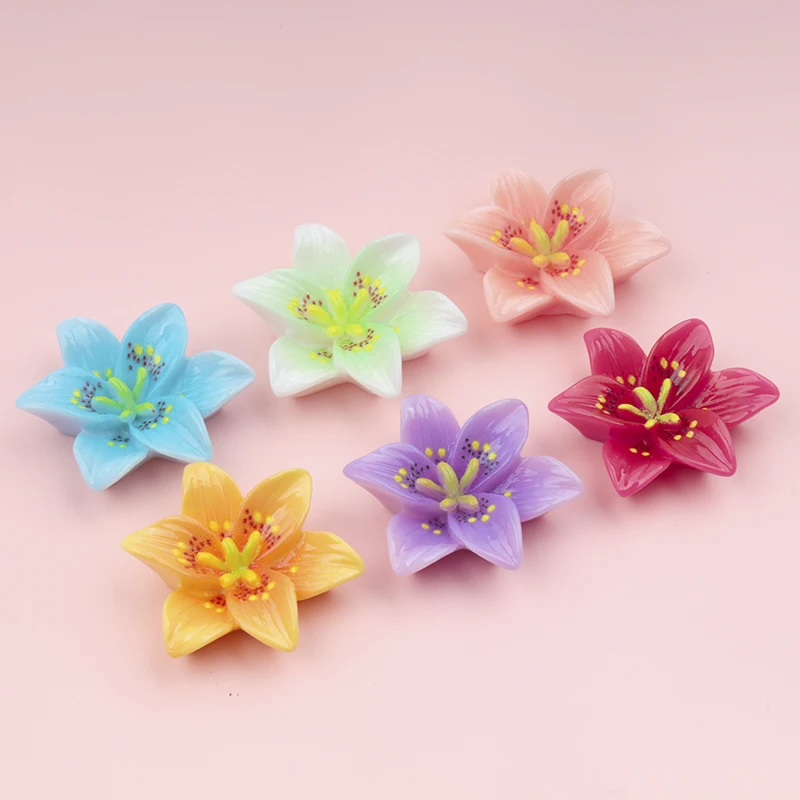 10/100PCS Shiny Flowers Series Resin Flat Back Cabochons For Hairpin Scrapbooking DIY Flatback Craft Decoration Accessories