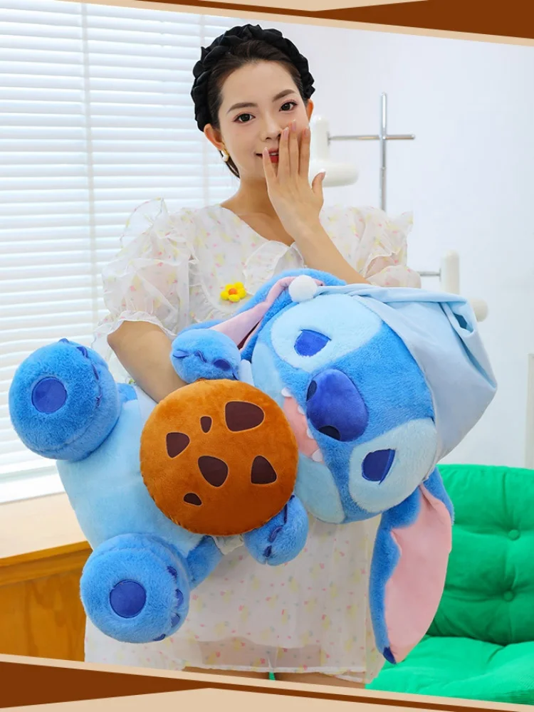 30/45/60/80 センチメートルリロ & スティッチアニメぬいぐるみおもちゃパジャマクッキーステッチ人形ソファ枕学習装飾品ホリデーギフト