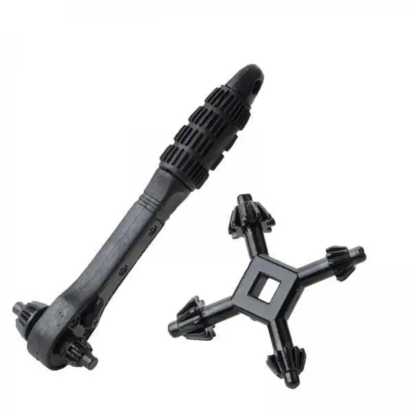 Universal 4 Way Chuck Key Ratchet Spanner Kit Steel Rubber Anti Rust for Electric Drill Press Quick Bit Change