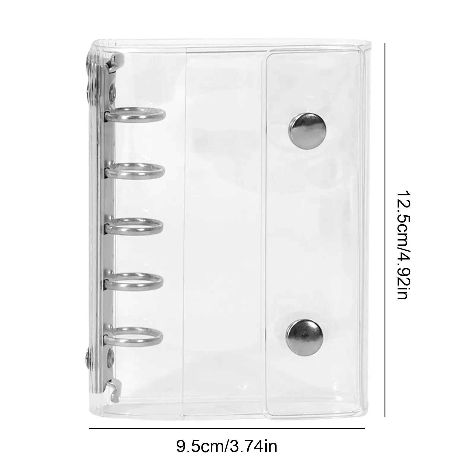 M5 Organizer Binder Notebook Transparent PVC Three Fold Double Buckle And 5-hole Notebook Binder Shell, Only Shell, No Pages