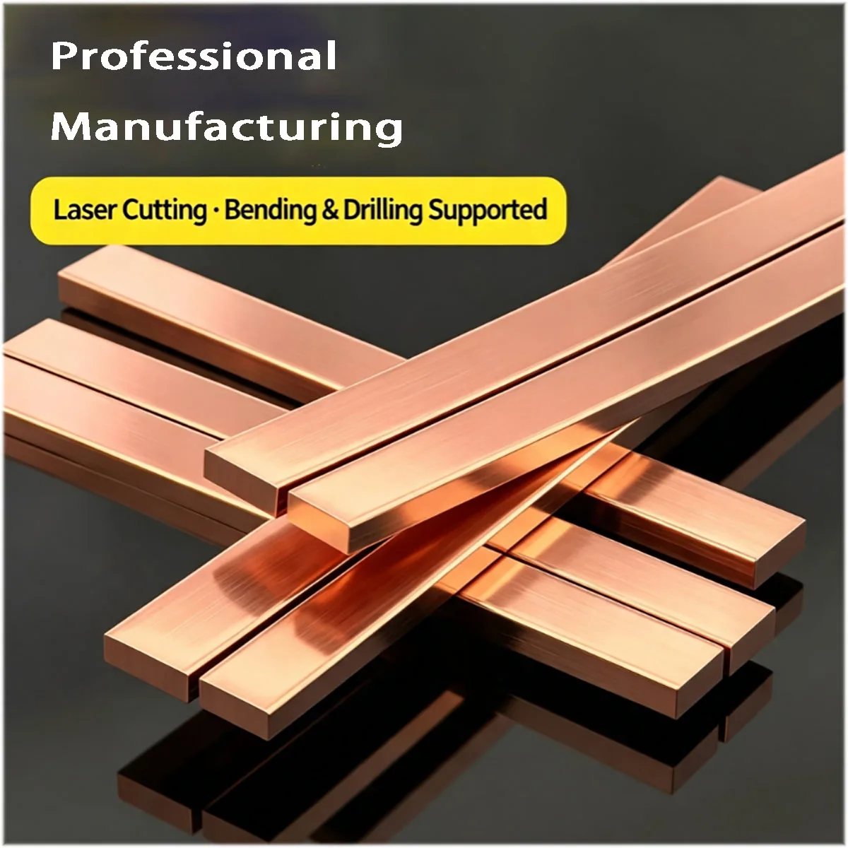 Pure Red Copper Sheet Bar Block Flat Copper Strip Copper Bus Bar for Electrical Conductive Hardware Machining Power Fitting