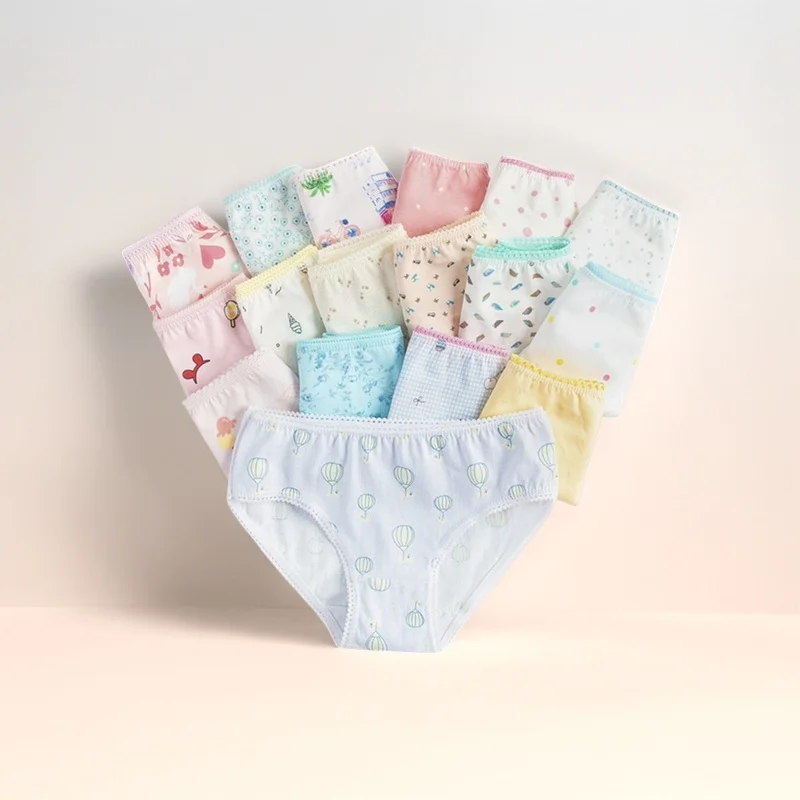 12 stk/partij Baby Meisjes Ondergoed Katoenen Slipje Kinderen Korte Slips Kinderen Onderbroek 2-12Y