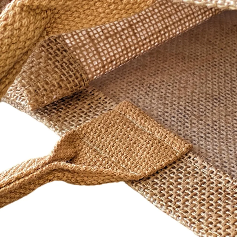 حقائب يد من الخيش لوصيفات العروس - حقائب سفر من الجوت بمقابض، 12.5 × 5 × 9.8 بوصة، مقاس متوسط، مثالية للترفيه والعطلات #6