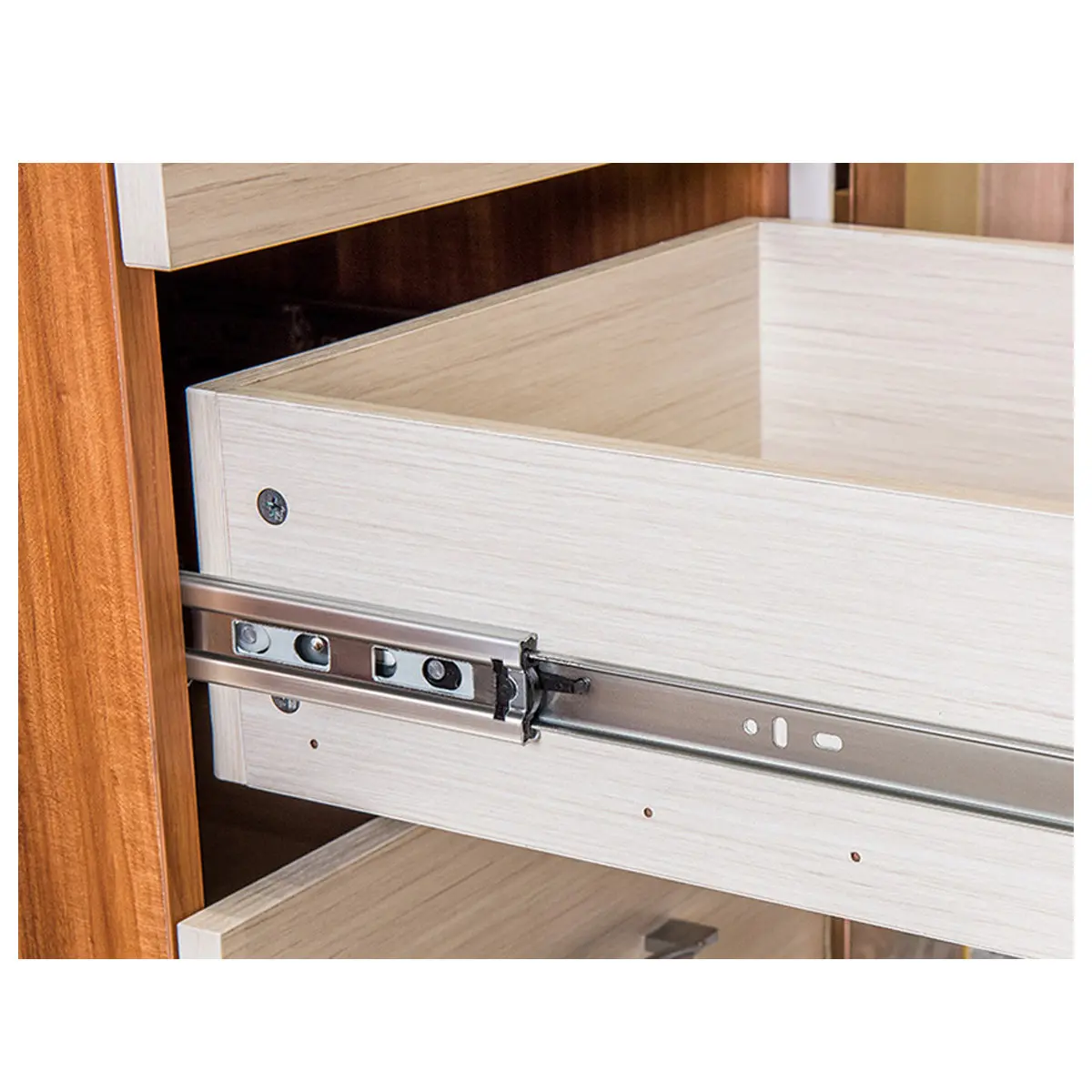 2Pcs 8 Inch 200Mm Telescopic Drawer Slides with Steel Ball Bearings Smooth Quiet Heavy Duty Cabinet Desk Storage Rails Silver