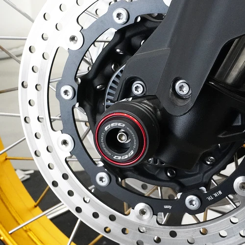 Imagen 2 del producto Para Triumph 660 Trident 660 Tiger Sport 660 Daytona660 motocicleta rueda delantera trasera horquilla eje horquilla marco deslizante Protector contra choques