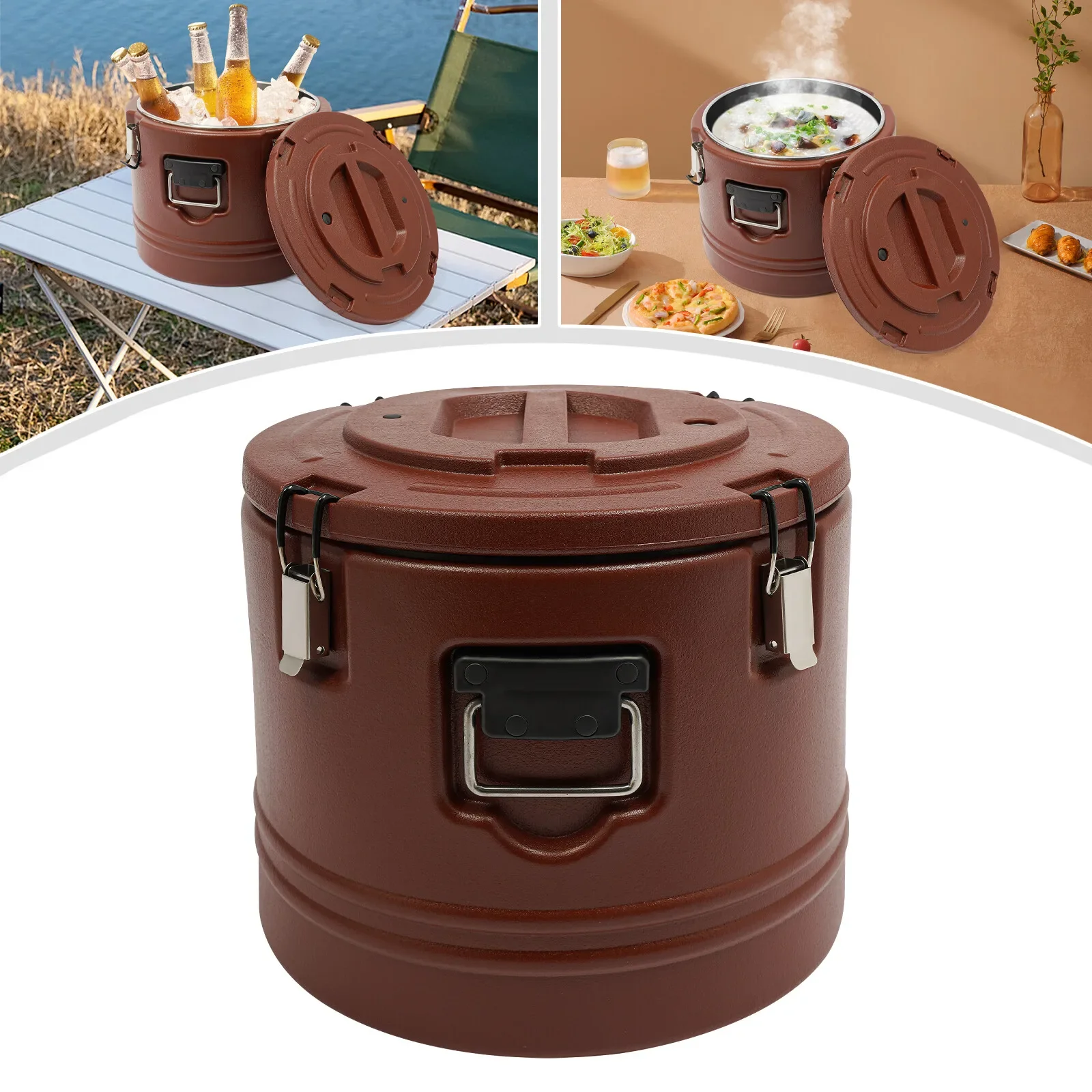 

Commercial Thermal Food Carrier - 30L (32 Qt) Insulated Hot & Cold Soup Container w/ Lid food warmer food container