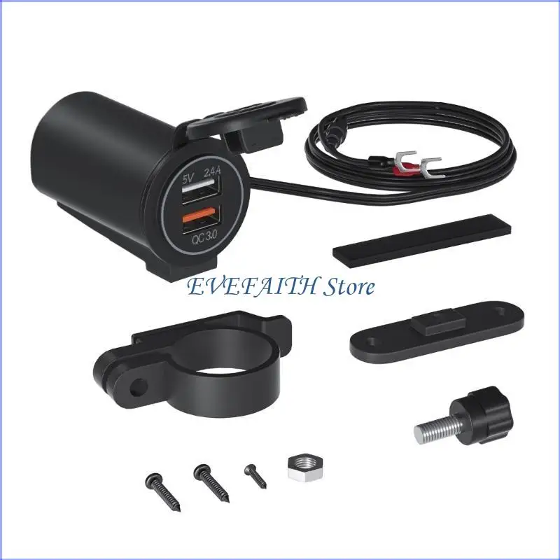 

124B QC3.0 USB CAR Быстрая зарядка со светодиодным вольтметра
