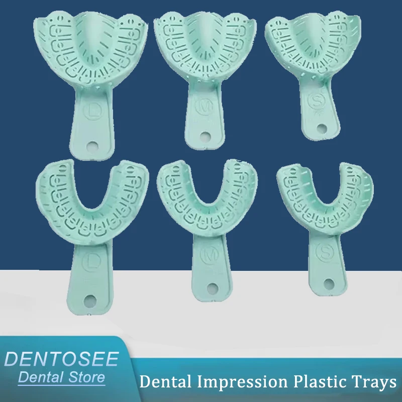 

6Pcs Dental Impression Trays Set Full/Partial Mouth Mold S/M/L Sizes, Easy Fold Plastic Dentist Tools for Implant/Aligner