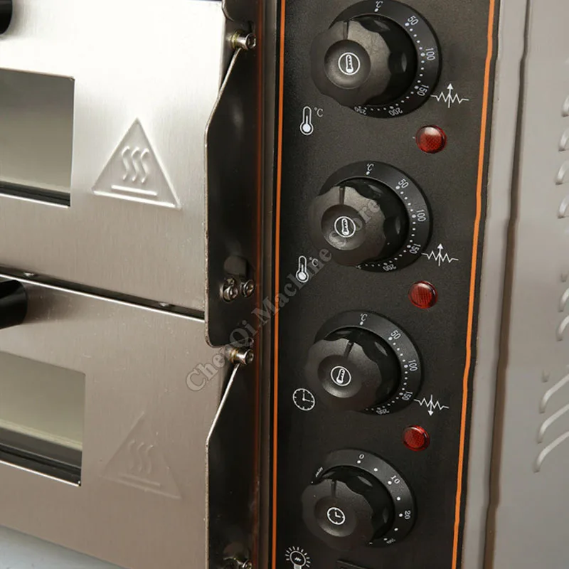 فرن كهربائي تجاري بطبقة مزدوجة فرن بيتزا كبير آلة خبز تورتة البيض آلة خبز طبقتين فرن خبز الخبز