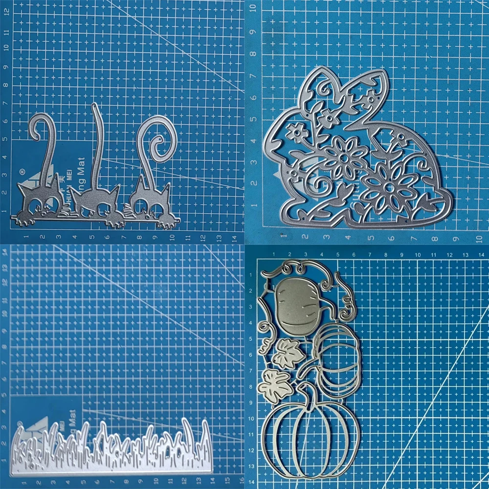 Kaninchen Gras Katze Tier Metall Schneiden Stirbt Schablone DIY Scrapbooking Album Papier Karte Vorlage Form Sterben Präge Dekoration