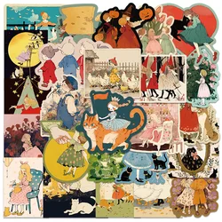 50pcs Retro Cartoon Aesthetic Fairy Tale Characters Stickers For Luggage Laptop Guitar Phone Waterproof Graffiti Vinyl Decals