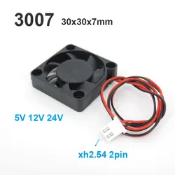 3007 wentylator bezszczotkowy DC 3.7V 5V 12V 24V tuleja olejowa mały zasilacz chłodzenia 30x30x7mm Mini do drukarki 3D chłodnica k5