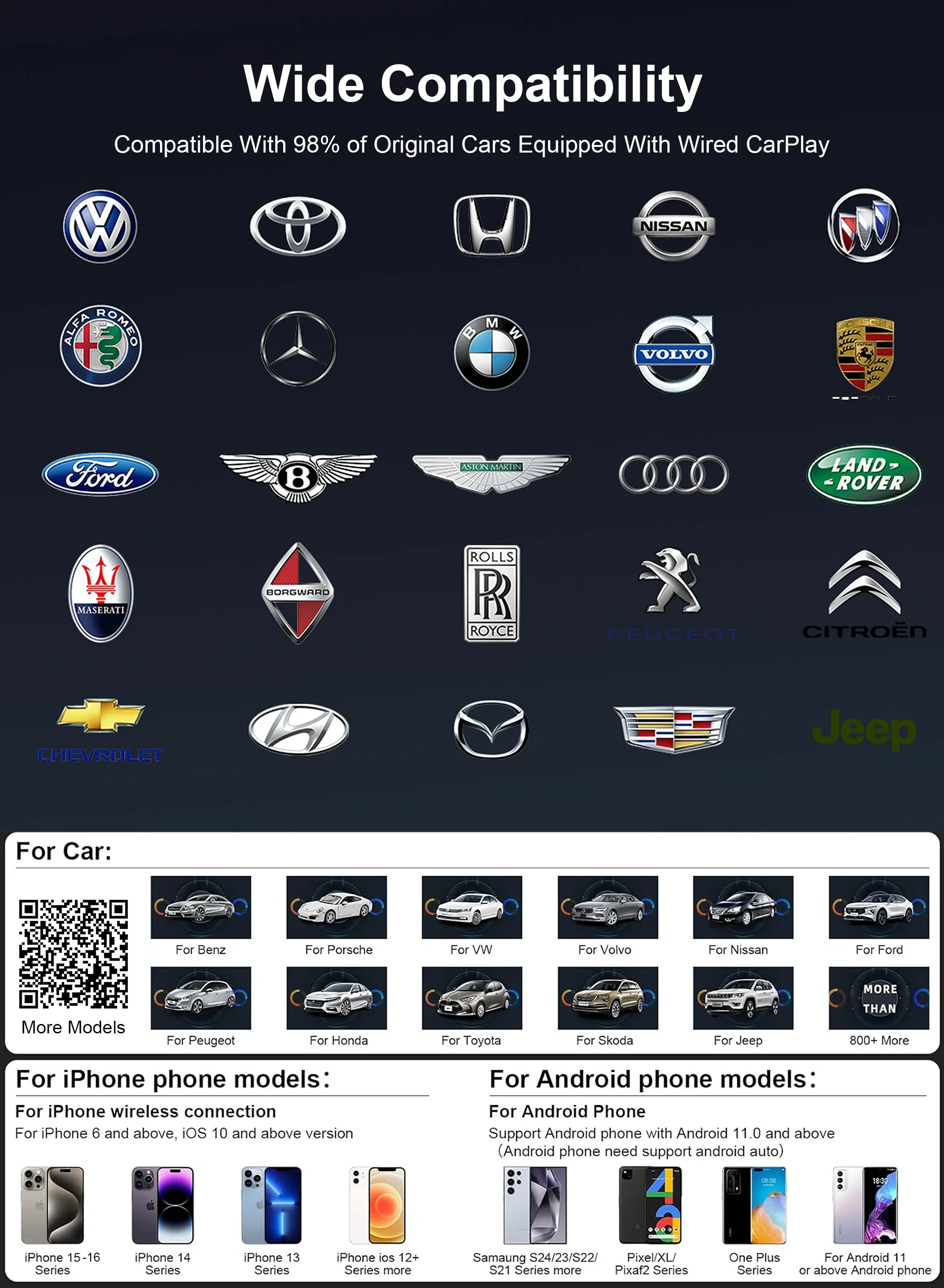 جديد 4K Smart Wireless CarPlay 4GB+32G Android Goole Stroe يدعم Netflix YouTube Ai Box مع HDMI يدعم ترقية OTA عبر الإنترنت