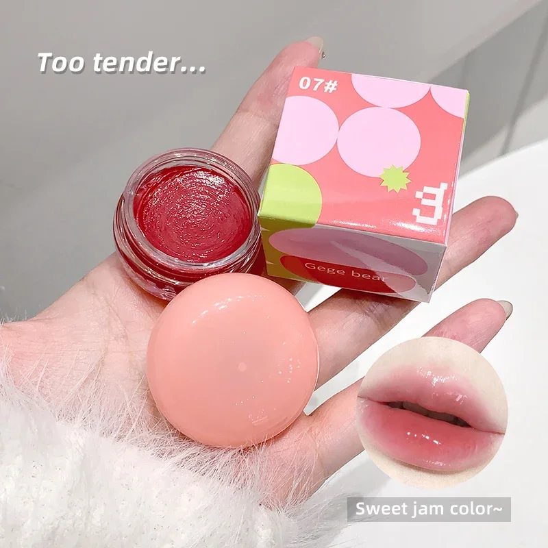 Natuurlijke kleur Zeer verzadigde spiegellipglazuur Kleine ronde pot Gladde textuur Langdurige hydraterende lippenstift voor lipmake-up