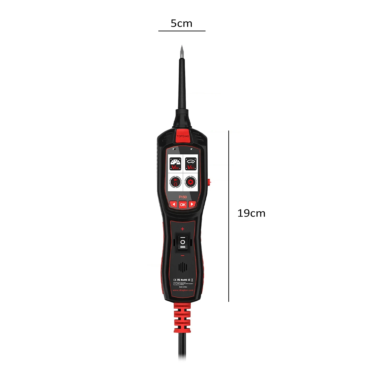 TopDiag P150 Tester samochodowy układ Tester elektryczny wtryskiwacz paliwa System wykrywania sygnału/dioda/inteligentne testowanie