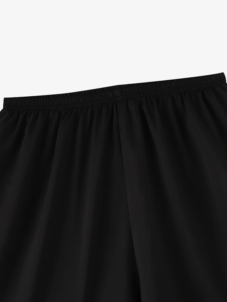 ZANZEA pantalones cortos de satén para mujer, Shorts informales con volantes, cintura elástica, holgados, para dormir en casa, elegantes, de seda