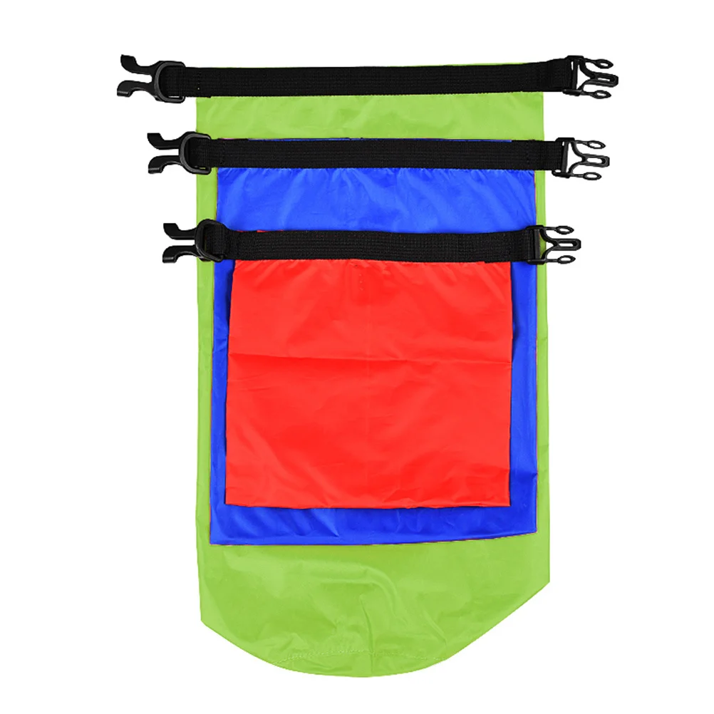 3 قطع حقيبة تخزين مقاومة للماء، عوامة سباحة لامعة، حقيبة جافة متعددة الأغراض للسباحة في الهواء الطلق، أحمر أزرق.5L 3L 8L
