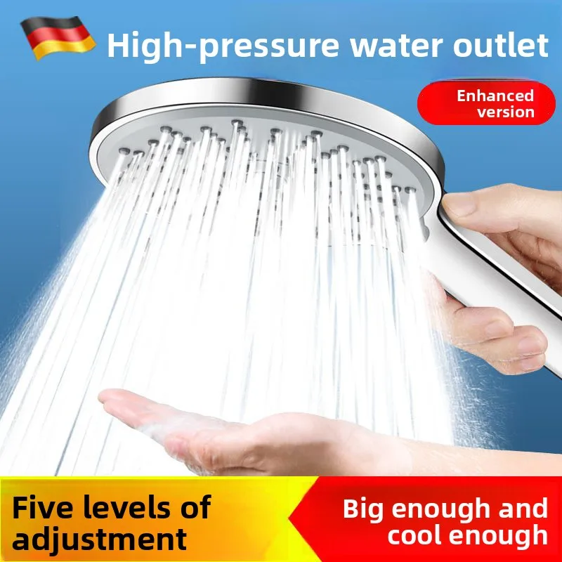 Large Panel Five-speed Super Shower  Showerhead Household Bathroom Handheld Pressurized Shower  Hose Set Rain Shower