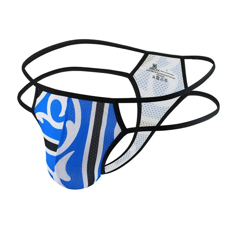

Underwear Men Thongs Printing Taste Sexy T-Back Double G-String Underwear Men Lingerie Jockstrap Sissy Panties