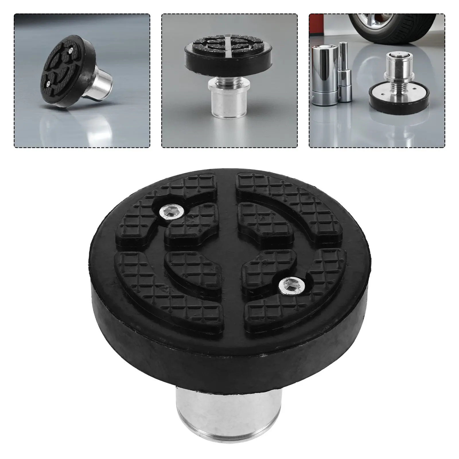 

Car Lift Accessory Dual-Section Spiral Rubber Lift Tray Heavy-Duty Anti-Slip Protector for Auto Repair Shops Garages Vehicle