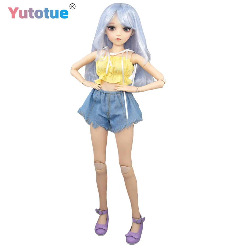 

YUTOTUE 24-дюймовая игрушка-кукла для девочек, 18 суставов, комплект модной одежды, сменные зеленые глаза