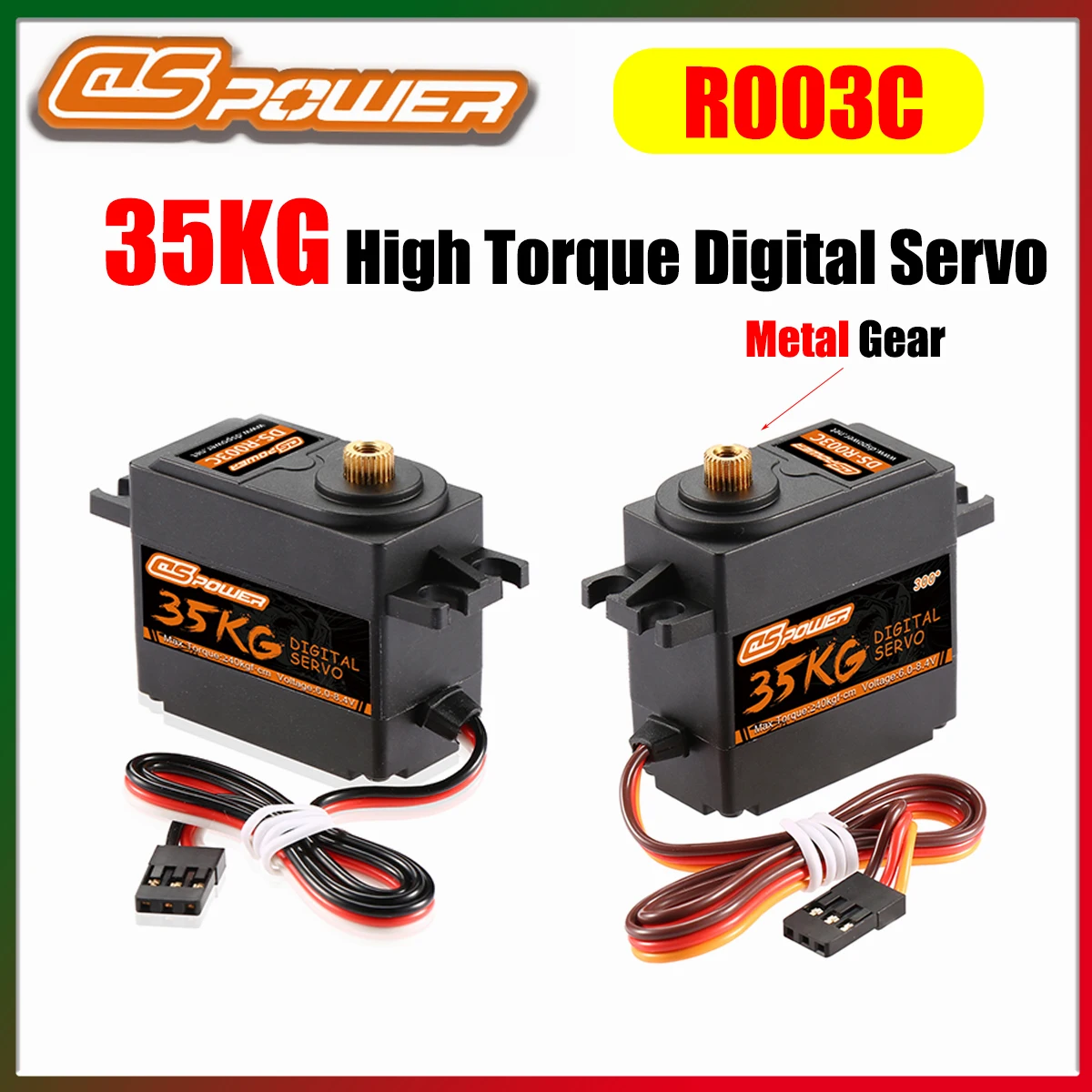 

DSpower 35KG High Torque Waterproof Digital Servo Metal Gear 180/300 Degree for 1/8 1/10 RC Car Truck Tank TRX4 TRX6 Scx10 Parts