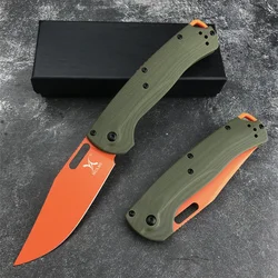 Huaao Taggedout Pocket Folding Knife D2 Clip-point Satin Blade G10 Handle EDC Outdoor Tactical Self Defense Hunting Hand Tools