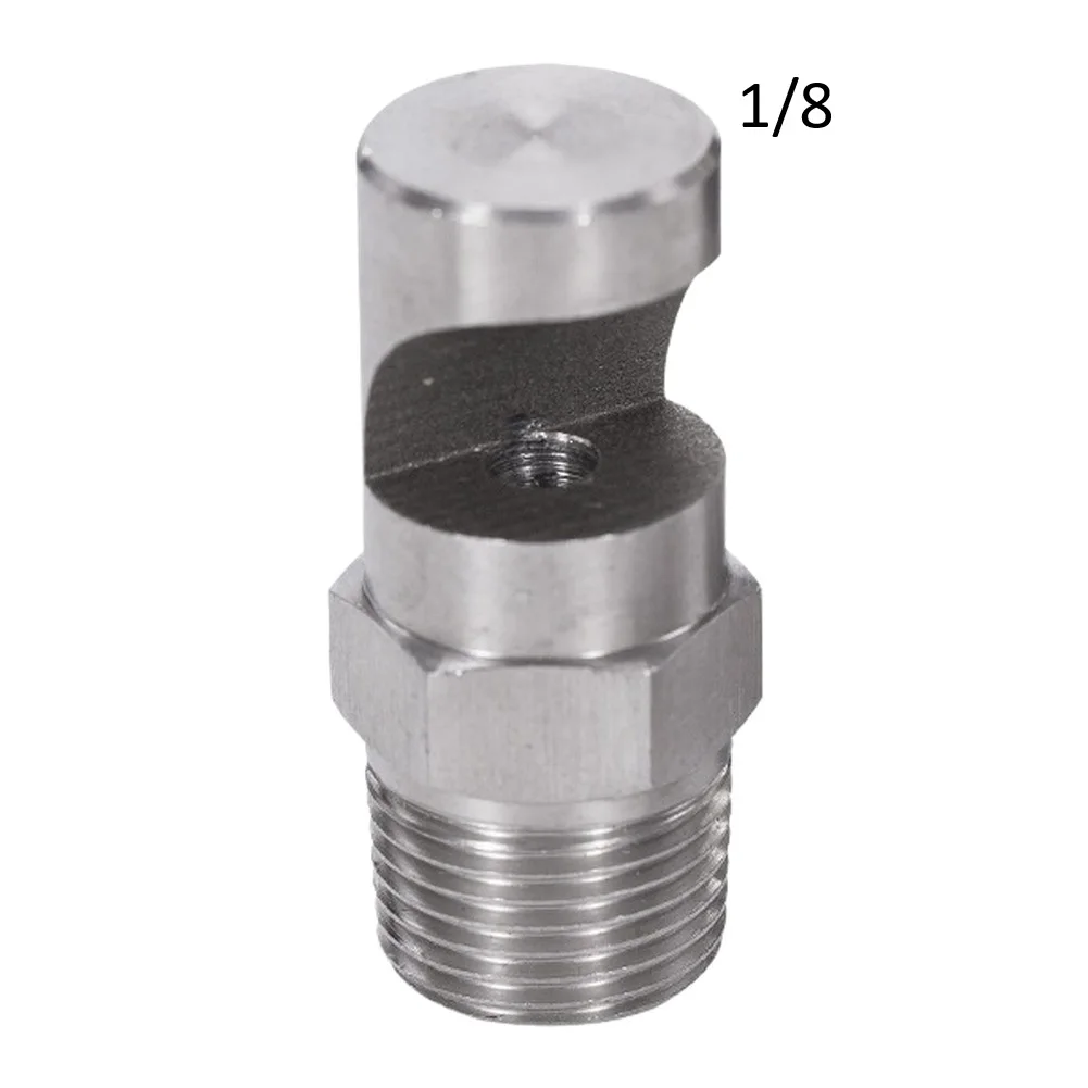 304 Stainless Steel For Industrial Fan Nozzle Flat Spray Pattern External Thread for Cooling Washing Curtain Wall