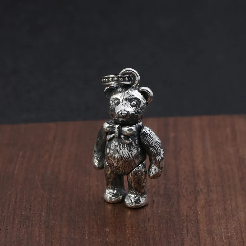 

925 sterling silver exquisite Cute Korean style little bear pendant Thai silver craft creative pendants meaning birthday gift