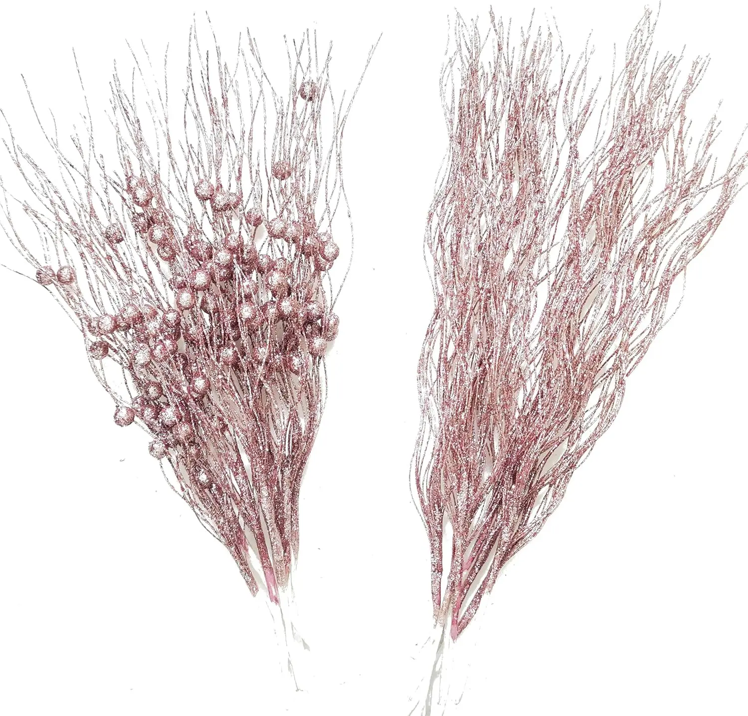 

20 Pcs Rose Gold Christmas Tree Picks & Sprays, Artificial Filler Stems with Berry Branches for Tree Topper Decor