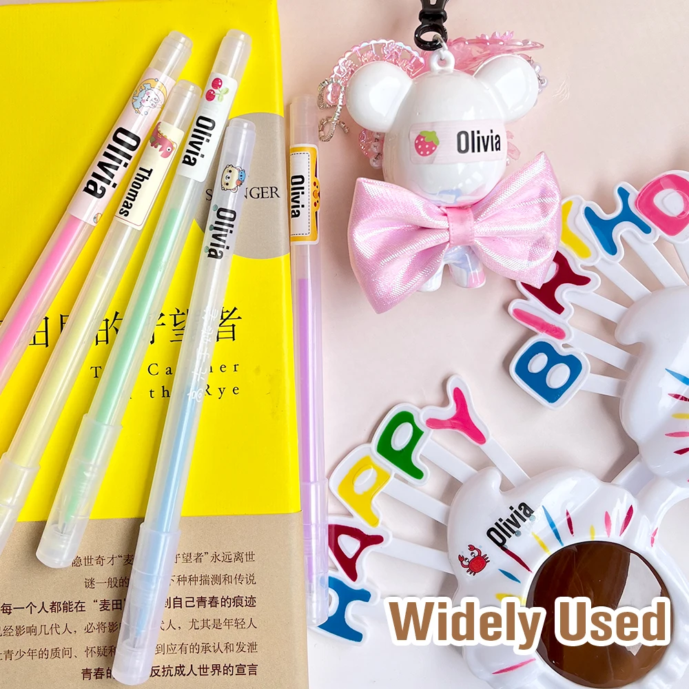 60pcs Waterproof Custom Name Tag Sticker Kawaii Children School Stationery Stickers Decals Personalized First Name Label