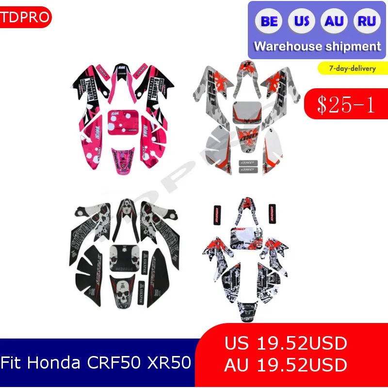 

Motorcly Decal Sticker Graphics Plastics Fairing Kit for Honda CRF50 XR50 Pit Bike SSR 110 125