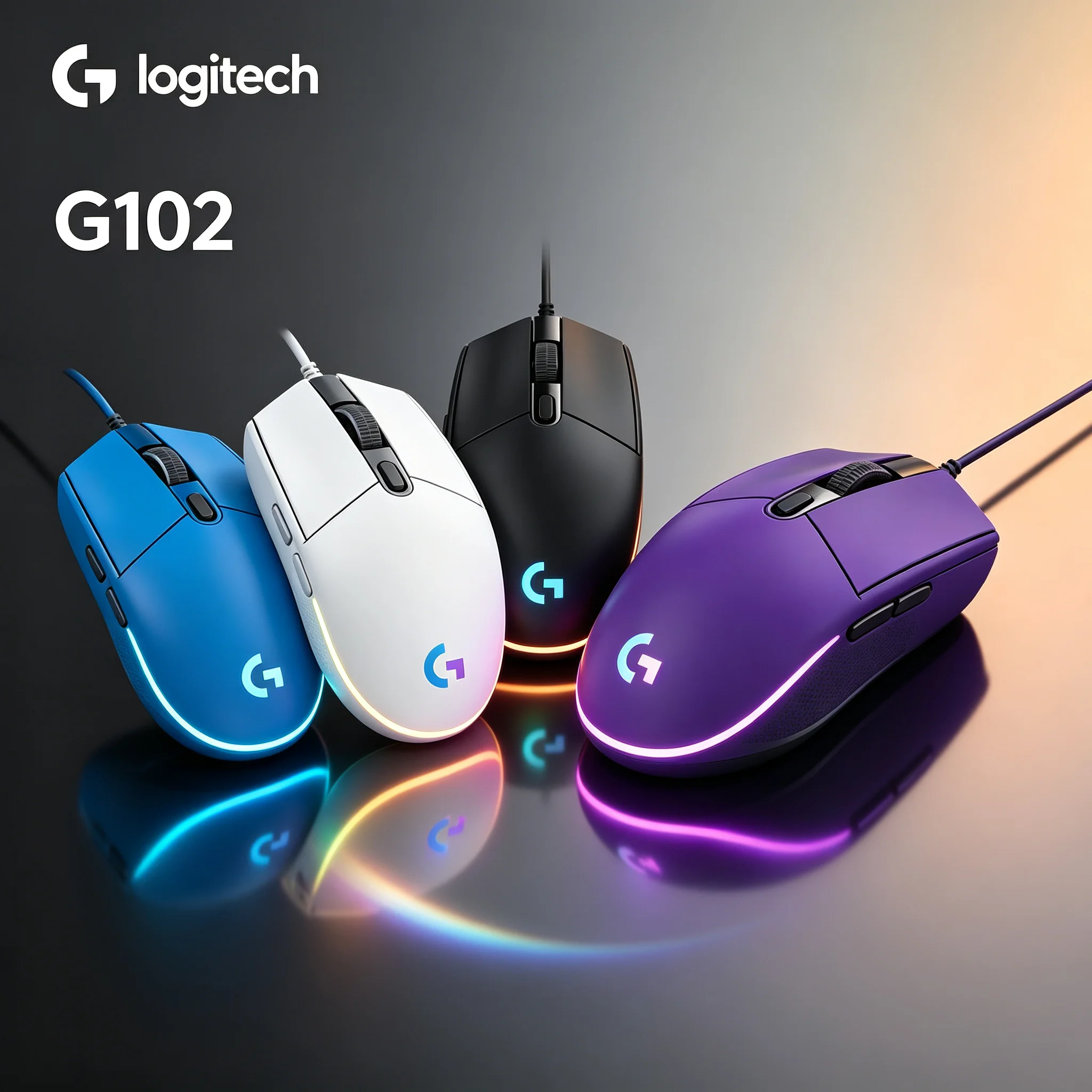 Original Logitech G102 Gaming Wired Mouse RGB Light Effect For CS2 PUBG LOL Valorant E‑Sport Game Mouse For PC Laptop