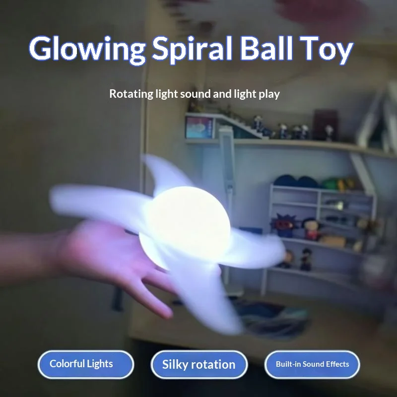 Lâmina Espiral Whirlwind com Luzes Rotativas de Sete Cores, Efeito Visual Impactante, Brinquedo Surpreendente