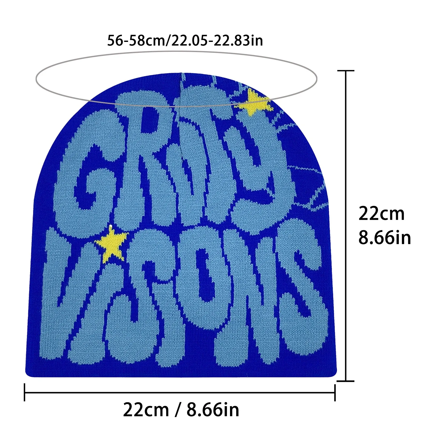 Neue Europäische und Amerikanische Beliebte Acryl-Mütze mit GR-Buchstaben-Jacquardmuster, Modische Outdoor-Strickmütze für Männer und Frauen – Detail 4
