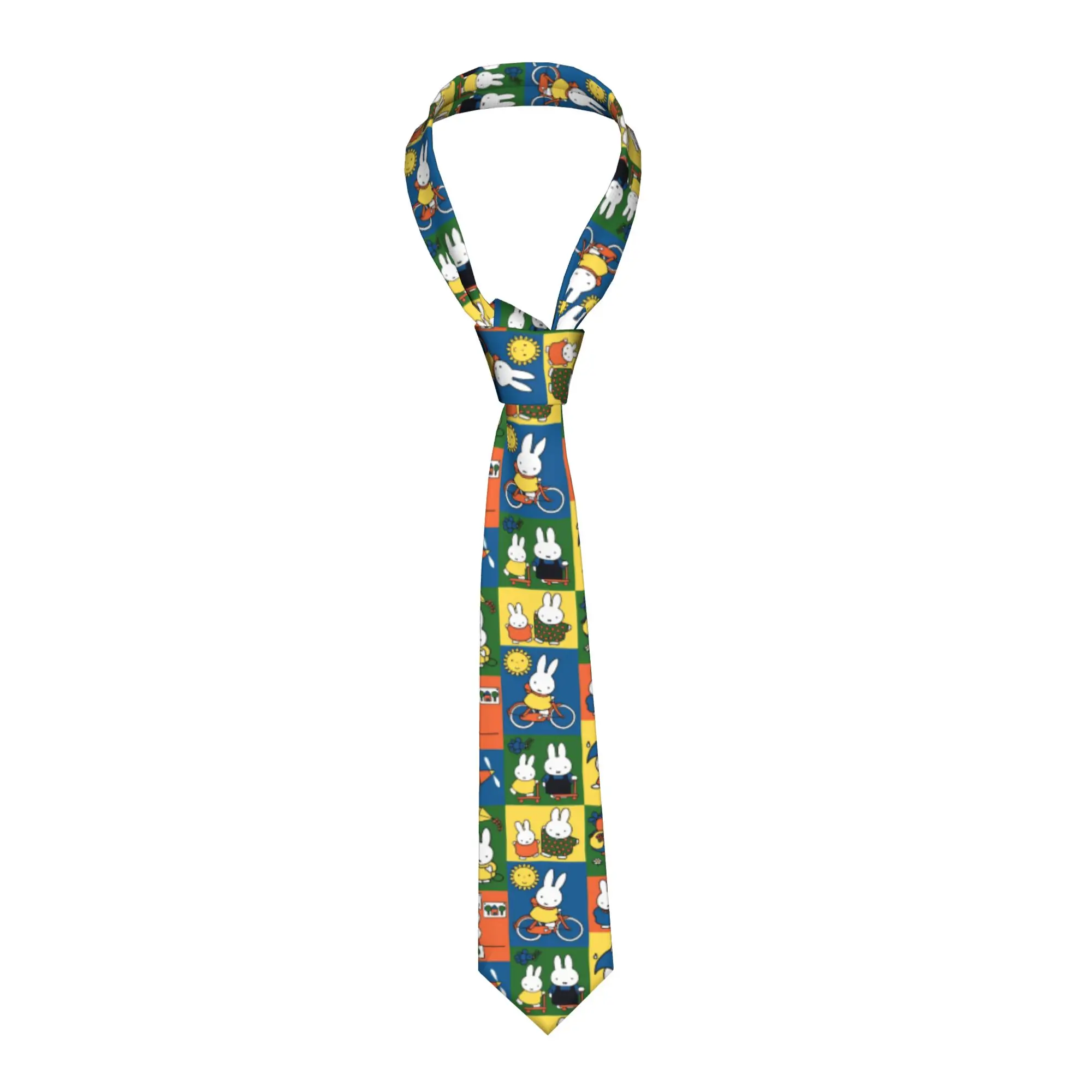 Cartoon Miffyy  Bunny  Men Necktie Fashion 8 cm Classic  Neck Tie for Men Daily Wear Gravatas Wedding Accessories  Party