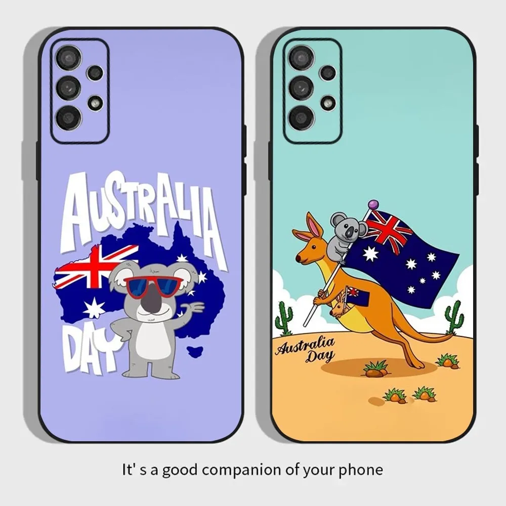 Australia Flag map Phone Case For Samsung Galaxy A13,A21s,A22,A31,A32,A52,A53,A71,A80,A91 Soft Black Cover