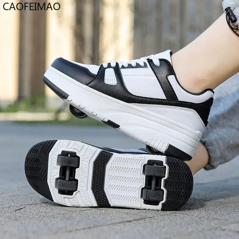 

Caofeimao Roller Skate Shoes Kids Autumn 2023Children Fashion Casual Sports Toy Gift Games Boys 4 Wheels Sneakers Girls Boots