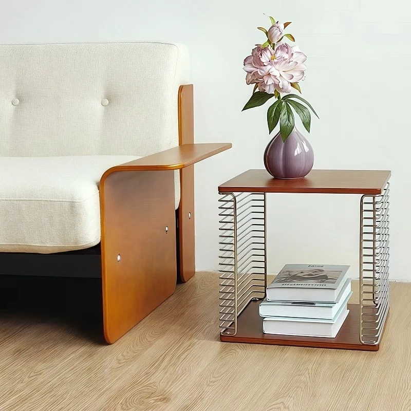 Edelstahl-Kombination, Aufbewahrungsregal, Ecktisch, Couchtisch für Wohnzimmer und Schlafzimmer