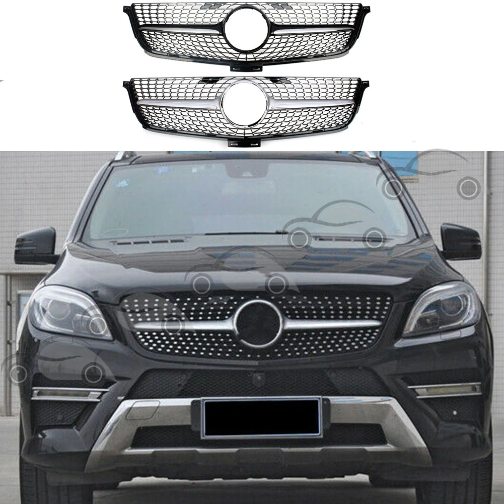 

Front Bumper Racing Grill Billet Grille Cover For Mercedes-Benz W166 ML-Class 2012-2015 Diamond