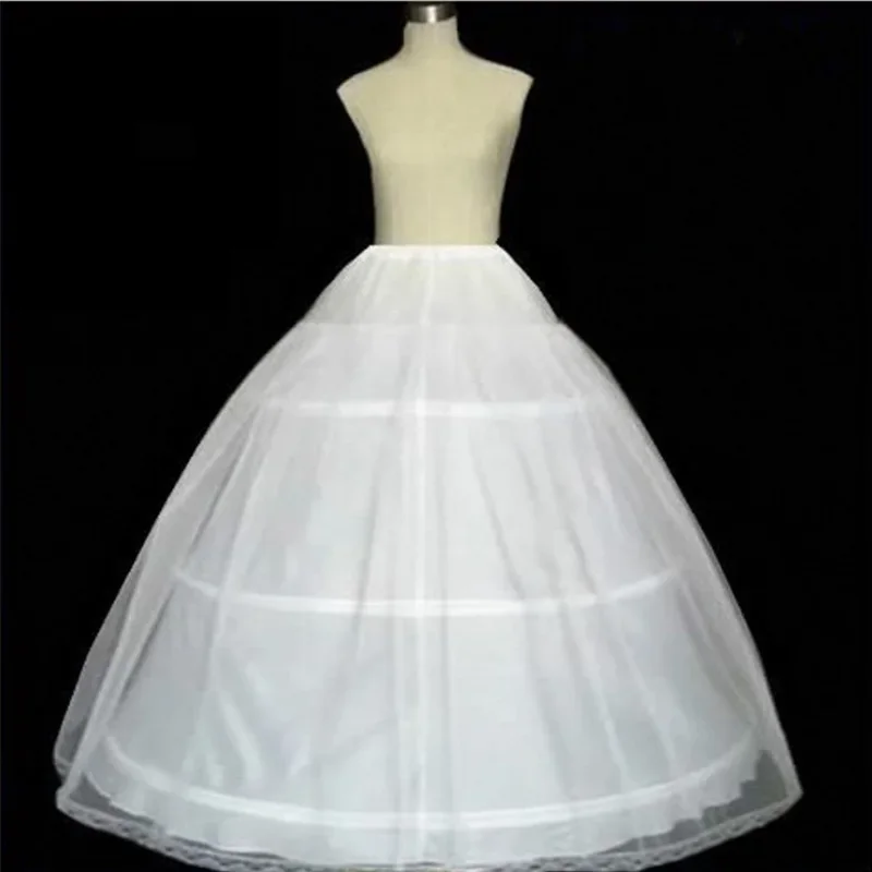 

3 Hoops Ball Gown Bone Full Crinoline Petticoats For Wedding Dress Wedding Skirt Quinceanera Dress Petticoat