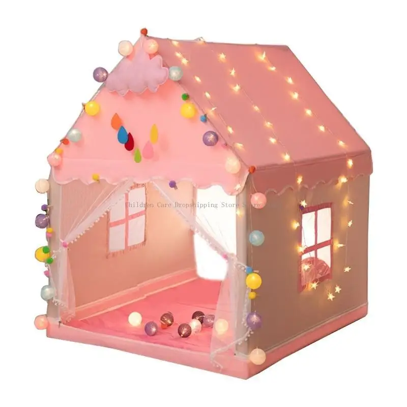 Enfants portables tente pliante tentes enfants bébé jouent maison grandes filles rose blue princesse château room décorations