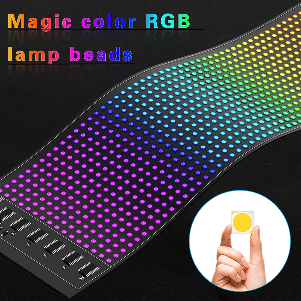 DIY RGB LED Panel Sign Programmable Lights App Control Car Decor Display Flexible Scrolling Bright Advertising Animation Light
