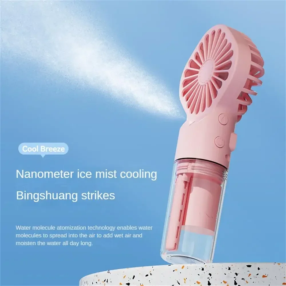Handheld fan Strong Power Spray Humidification Usb Charging Portable Refreshing Supplement Small Fan portable neck fan