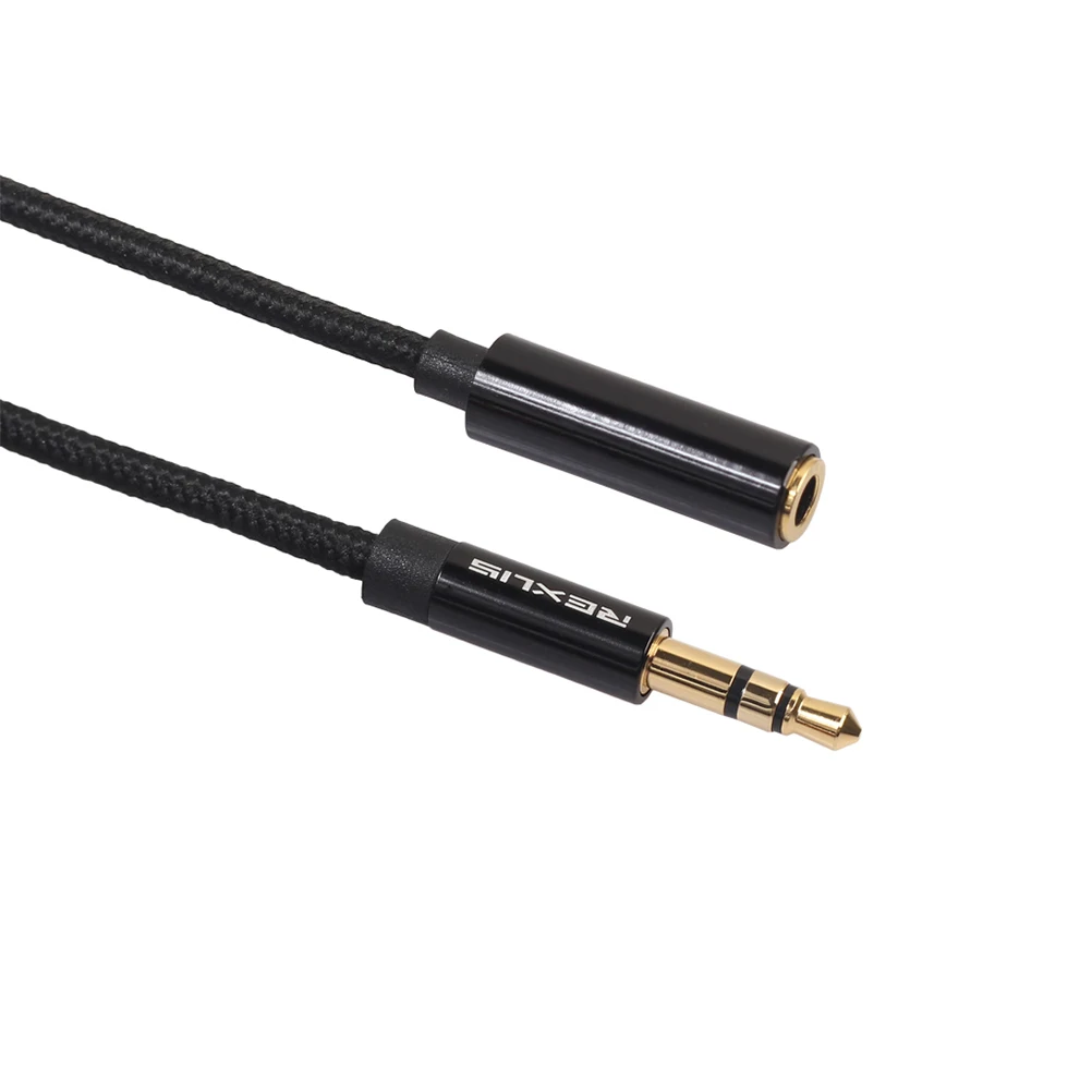 

3.5mm Headphone Cable Aux Extension Cable Aluminum Male to Female AUX Cord 0.5M Long Size for iOS Devices