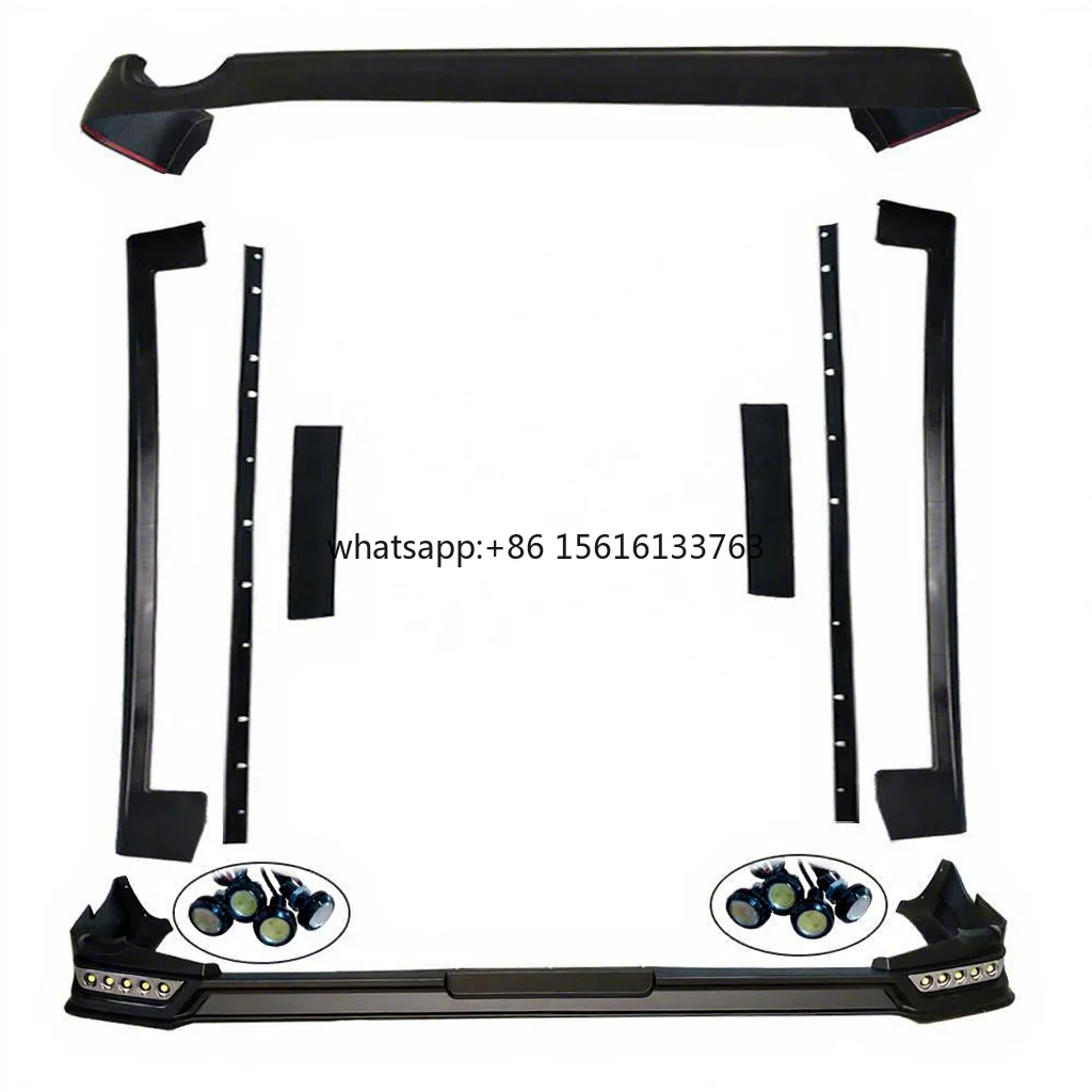 

Chin LED Front Bumper Lip Kit for Hiace SUPER GL KDH200 2014-2018 Spare Auto Parts LED Rear Lip Bodykit Narrow Body Wide Body