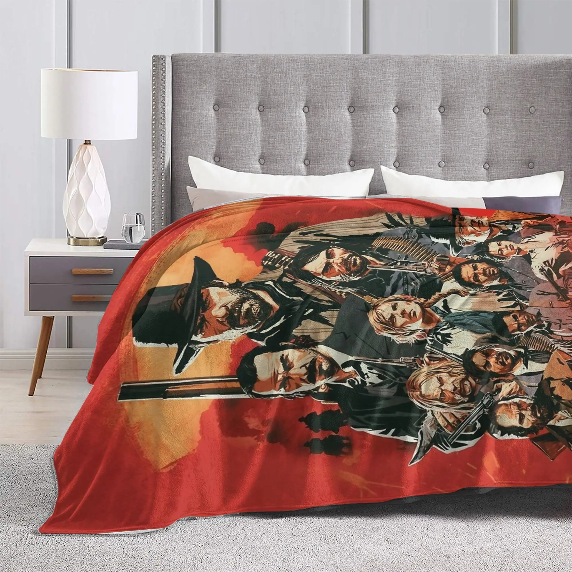 RDR2 Game Arthur Morgan Blanket Coral Fleece Plush Decoration  Breathable Soft Throw Blankets for Bed Bedroom Plush Thin Quilt