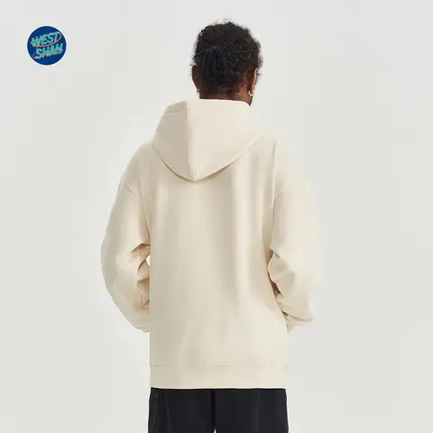 WESTSHAN EU US-storlek Höst Vinter Vintage Active Lyxig Enfärgad Fleecefodrad Tjock 450g Kraftig Huvtröja för Herrar 10 best sales tomma hoodies - №1