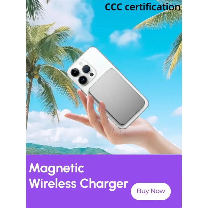 

Magnetic Wireless Power Bank with Fast Charging For IPhone15 For Huawei For Xiaomi Thin Compact and Made of Metal